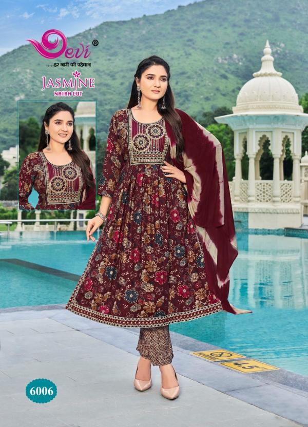 Devi Jasmine Vol 6 Rayon Capsule Printed Kurti Bottom With Dupatta